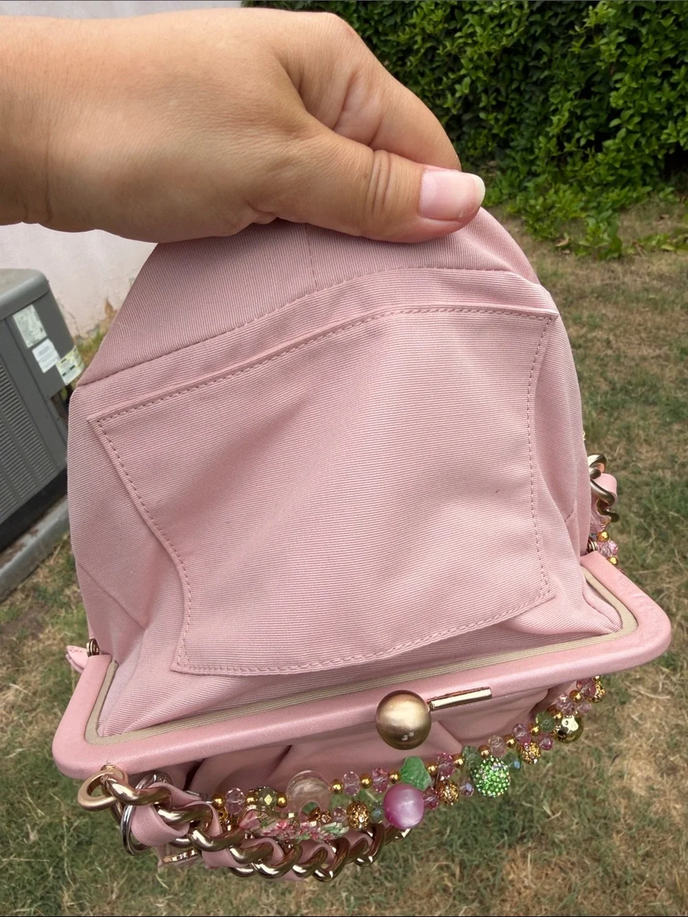 Coach Parker 13621 Pink Pearl Leather Kisslock Shoulder Bag Chain NWT Rare